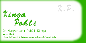 kinga pohli business card